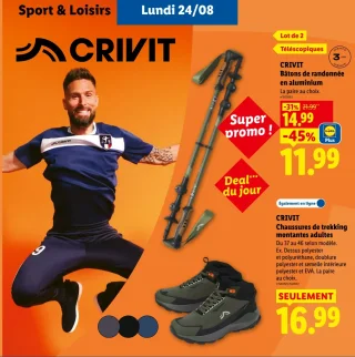 CRIVIT Bâtons de randonnée en aluminium