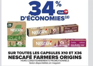 Capsules Nescafé Farmers Origins x10 et x36