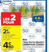 Maïs “Sans Sucres Ajoutés”