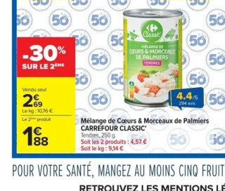 Mélange de Coeurs & Morceaux de Palmiers Carrefour Classic