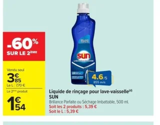 Liquide de rinçage pour lave-vaisselle SUN