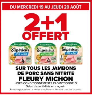 Jambons de porc sans nitrite Fleury Michon