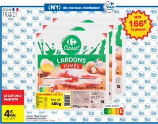 Lardons "Maxi Format" Carrefour Classic