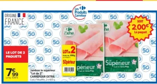 Jambon le supérieur Carrefour Extra