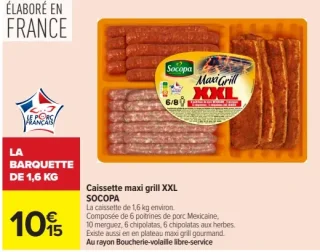 Caissette maxi grill XXL SOCOPA