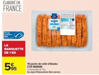 10 panés de colin d'Alaska CITÉ MARINE
