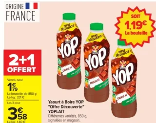 Yaourt à Boire YOP "Offre Découverte" YOPLAIT