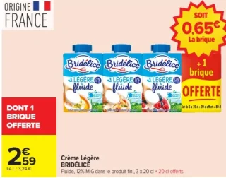 Crème Légère BRIDÉLICE Fluide, 12% M.G.