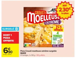 Pizza Crousti moelleuse extrême surgelée MARIE