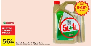 Lot Huile Castrol 5w30 Edge LL 5L+1L