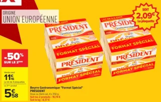 Beurre Gastronomique "Format Spécial" PRÉSIDENT