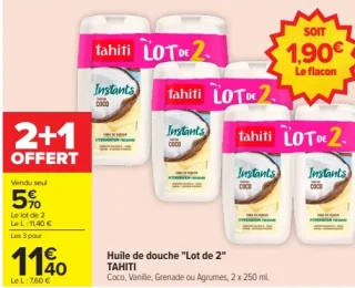 Huile de douche "Lot de 2" TAHITI