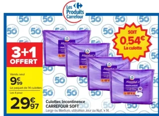 Culottes Incontinence CARREFOUR SOFT