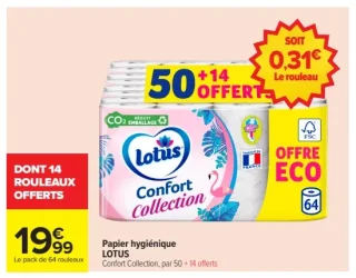 Papier hygiénique LOTUS Confort Collection