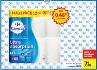 Essuie-tout Ultra Absorption "Maxi Pack" CARREFOUR ESSENTIAL