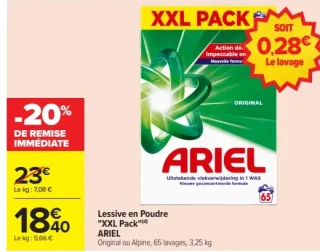 Lessive en Poudre "XXL Pack" Ariel