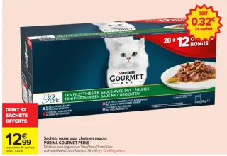Sachets repas pour chats en sauces PURINA GOURMET PERLE
