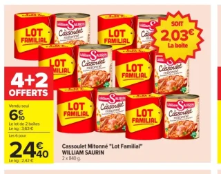 Cassoulet Mitonné "Lot Familial" WILLIAM SAURIN