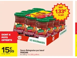 Sauce Bolognaise pur bœuf PANZANI