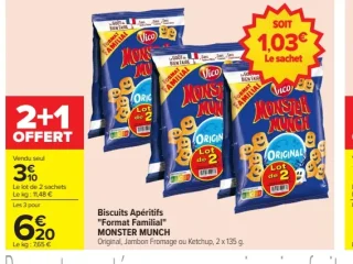Biscuits Apéritifs "Format Familial" MONSTER MUNCH