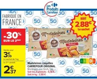 Madeleines coquilles Carrefour Original