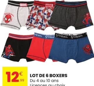 Lot de 6 boxers Licences au choix