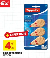 Tipp-Ex 3 Correcteurs Wood Mini Pocket Mouse