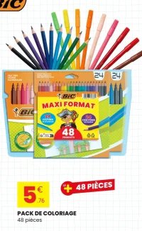 BIC Pack de Coloriage Maxi Format 48 pièces