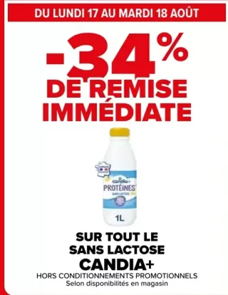 Lait sans lactose Candia+