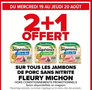Jambons de porc sans nitrite Fleury Michon
