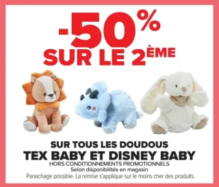 Doudous Tex Baby et Disney Baby