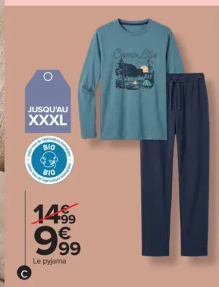 Pyjama long bio homme Tex