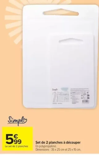 Simpl Set de 2 planches à découper