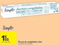 Simpl 75 sacs de congélation à lien