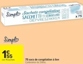 Simpl 75 sacs de congélation à lien