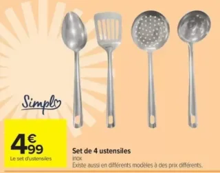 Set de 4 ustensiles Simply