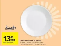 Service vaisselle 18 pièces Simply