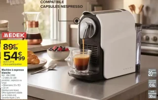 Machine à expresso blanche MEDEK KM-C0518