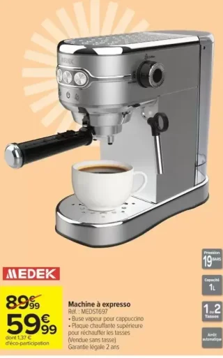 Machine à expresso MEDEK MEDST697