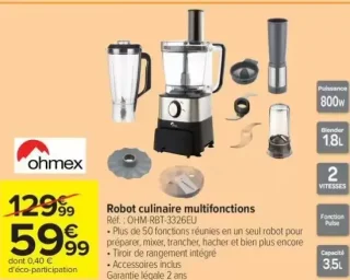 Robot culinaire multifonctions ohmex OHM-RBT-3326EU