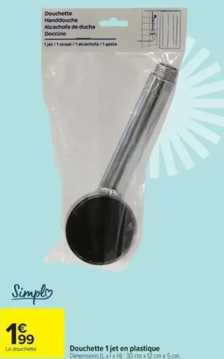 Douchette 1 jet en plastique Simpl