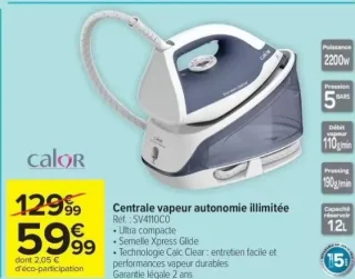 Centrale vapeur autonomie illimitée Calor SV4110C0