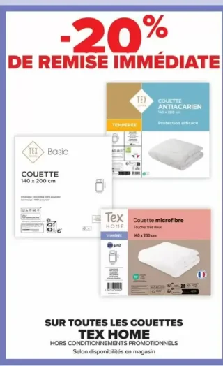 Toutes les couettes TEX HOME