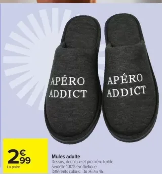 Mules adulte APÉRO ADDICT