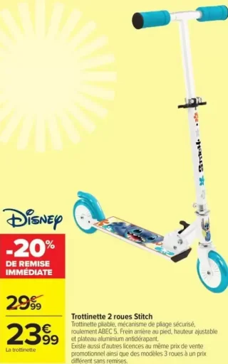 Trottinette 2 roues Stitch Disney