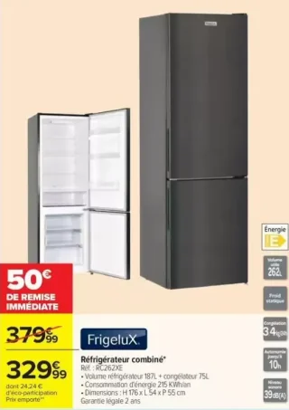 Frigelux Réfrigérateur combiné Réf. : RC262XE