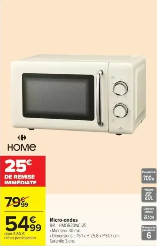 Micro-ondes HOME HMOR20WC-25