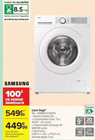 SAMSUNG Lave linge WW90CGC04DTH