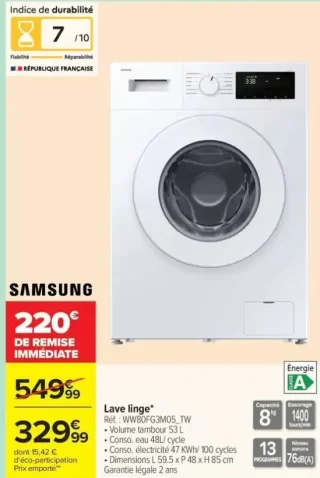 SAMSUNG Lave linge WW80FG3M05_TW