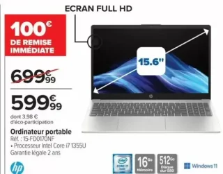 Ordinateur portable HP 15-FD0170NF